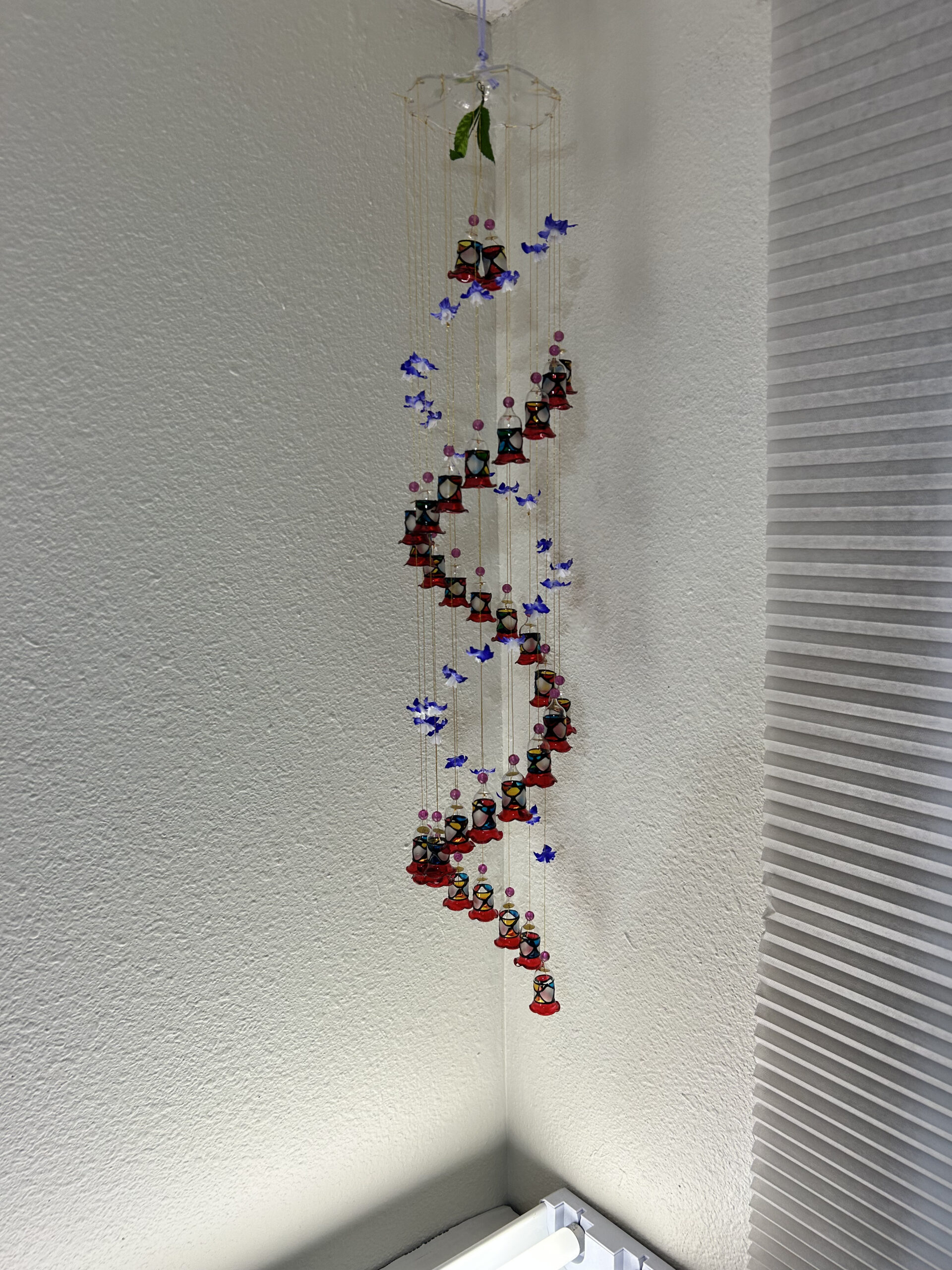 Hand Painted Spiral Glass Windchime