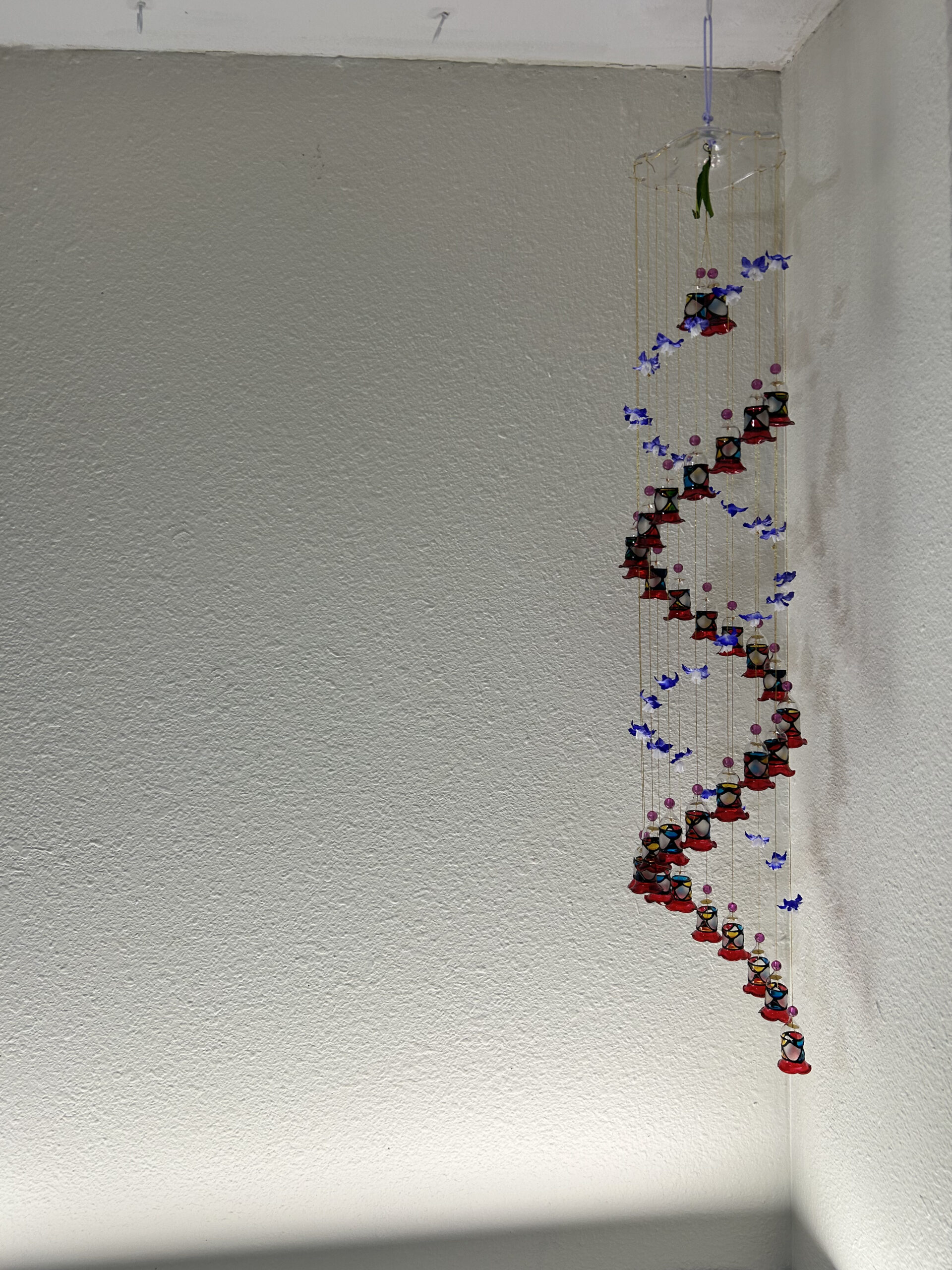 Hand Painted Spiral Glass Windchime